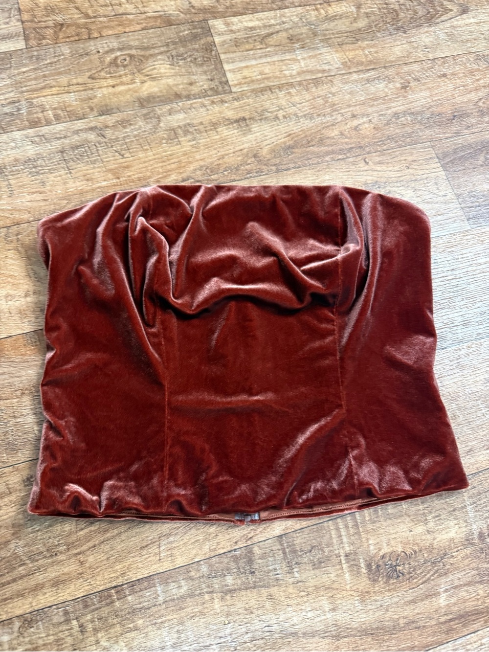 Revelry Mia Women’s Brown Velvet Strapless Top Sz M. AG-211
